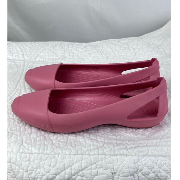 Crocs Women's Size 8 Pink Ballet Flat Pointed Toe Summer Beach Vacation Sandal - Picture 4 of 9